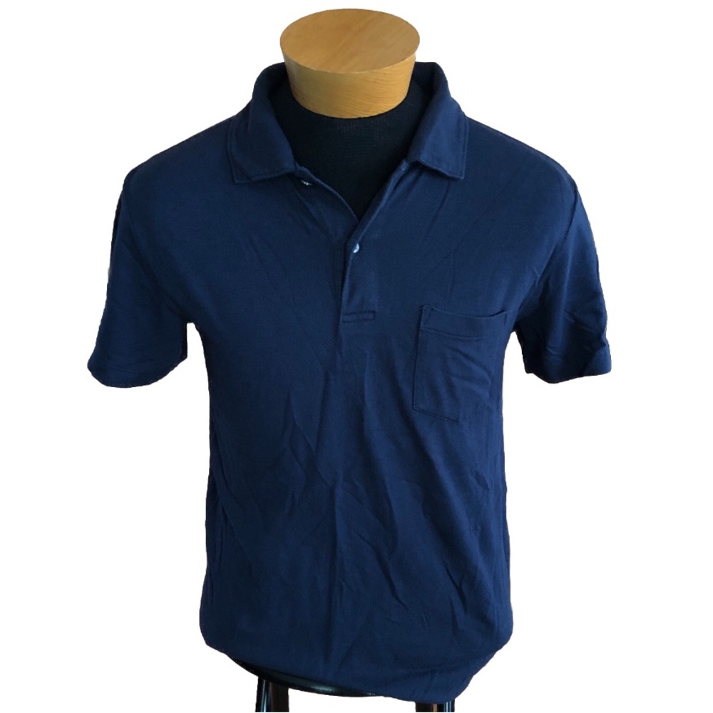 Mack Weldon Navy Short-Sleeve Polo with Chest Pocket size medium